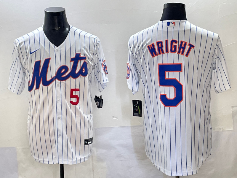 Men 2025 New York Mets #5 Wright white MLB Nike jersey